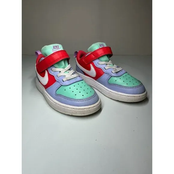 Nike Court Borough Low Recraft Shoes "Cobalt Bliss Track Red" Toddler 9c